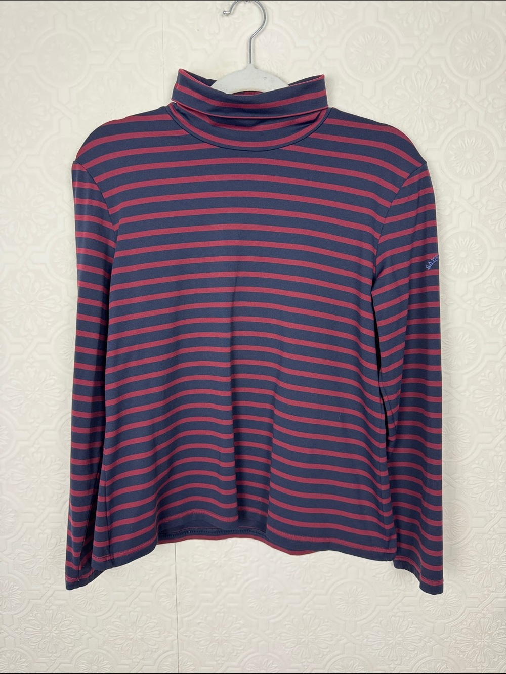 Saint James Striped Turtleneck Top l Large 12 Navy Long Sleeve France Turtleneck